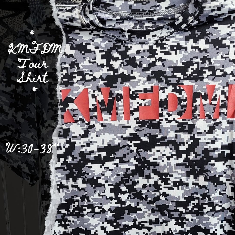2014 Tour KMFDM Camouflage Unisex Top Goth Industrial EBM Band